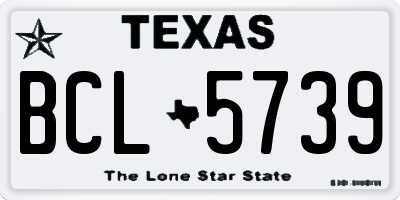 TX license plate BCL5739