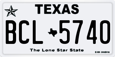 TX license plate BCL5740