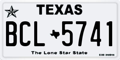 TX license plate BCL5741