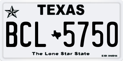 TX license plate BCL5750
