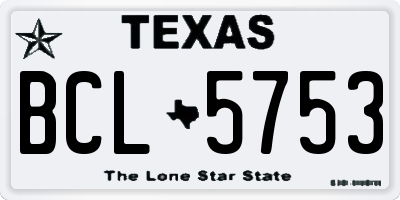 TX license plate BCL5753