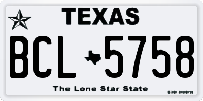 TX license plate BCL5758