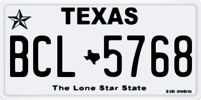 TX license plate BCL5768