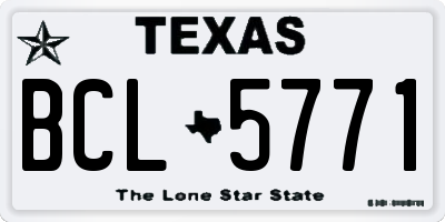 TX license plate BCL5771