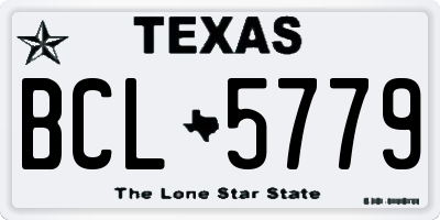 TX license plate BCL5779