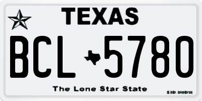 TX license plate BCL5780