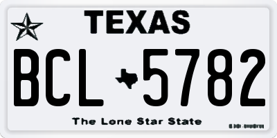 TX license plate BCL5782