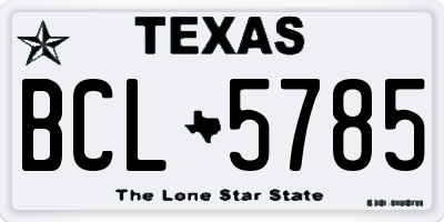 TX license plate BCL5785