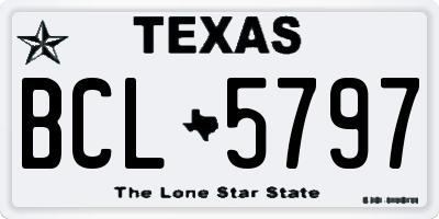 TX license plate BCL5797