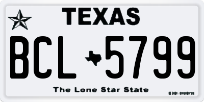 TX license plate BCL5799
