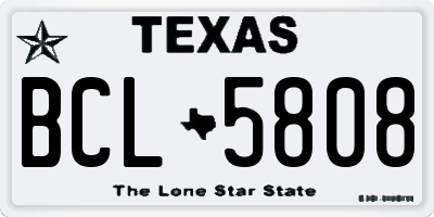 TX license plate BCL5808