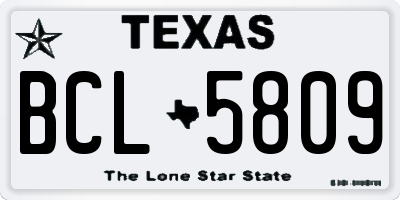 TX license plate BCL5809