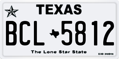 TX license plate BCL5812