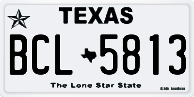 TX license plate BCL5813