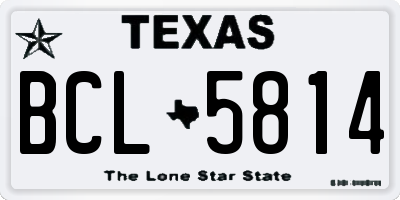 TX license plate BCL5814