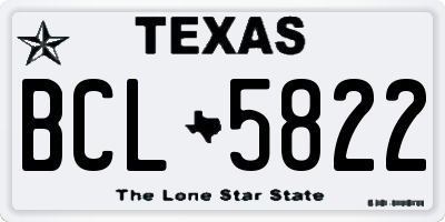 TX license plate BCL5822