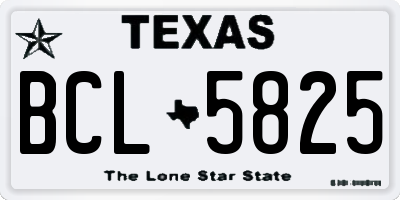 TX license plate BCL5825