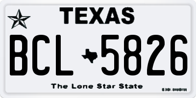 TX license plate BCL5826