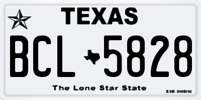 TX license plate BCL5828