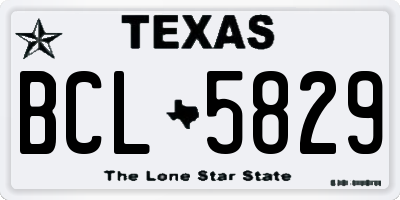 TX license plate BCL5829