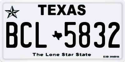 TX license plate BCL5832