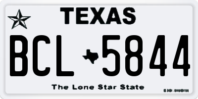 TX license plate BCL5844