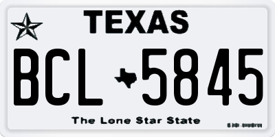 TX license plate BCL5845
