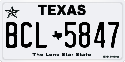 TX license plate BCL5847