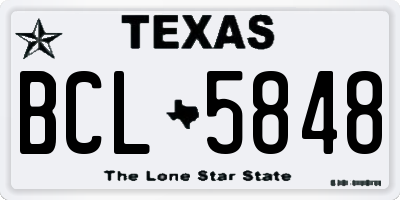 TX license plate BCL5848