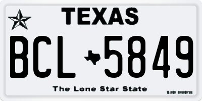TX license plate BCL5849