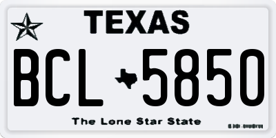 TX license plate BCL5850
