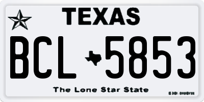 TX license plate BCL5853