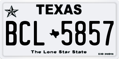 TX license plate BCL5857
