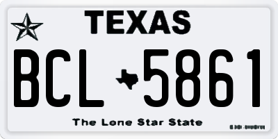 TX license plate BCL5861