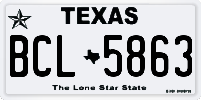 TX license plate BCL5863