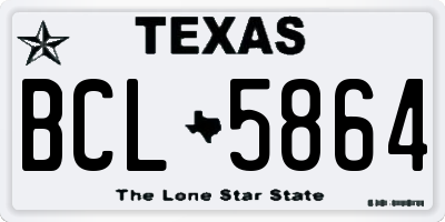 TX license plate BCL5864