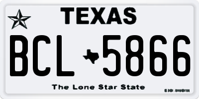 TX license plate BCL5866