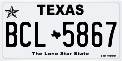 TX license plate BCL5867