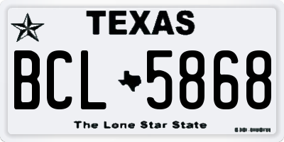 TX license plate BCL5868
