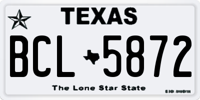 TX license plate BCL5872