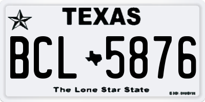 TX license plate BCL5876