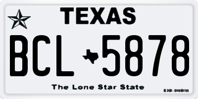 TX license plate BCL5878
