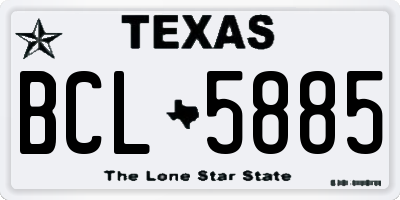 TX license plate BCL5885