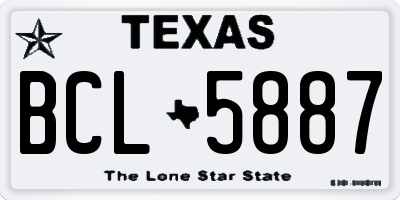 TX license plate BCL5887
