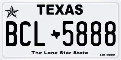 TX license plate BCL5888