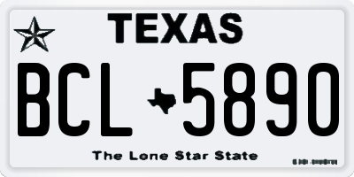 TX license plate BCL5890