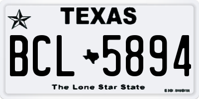 TX license plate BCL5894