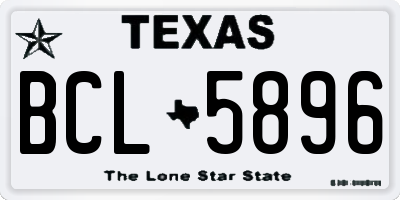 TX license plate BCL5896