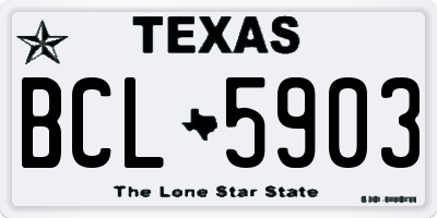 TX license plate BCL5903