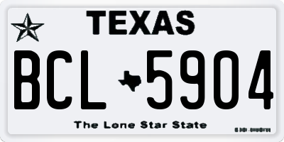 TX license plate BCL5904
